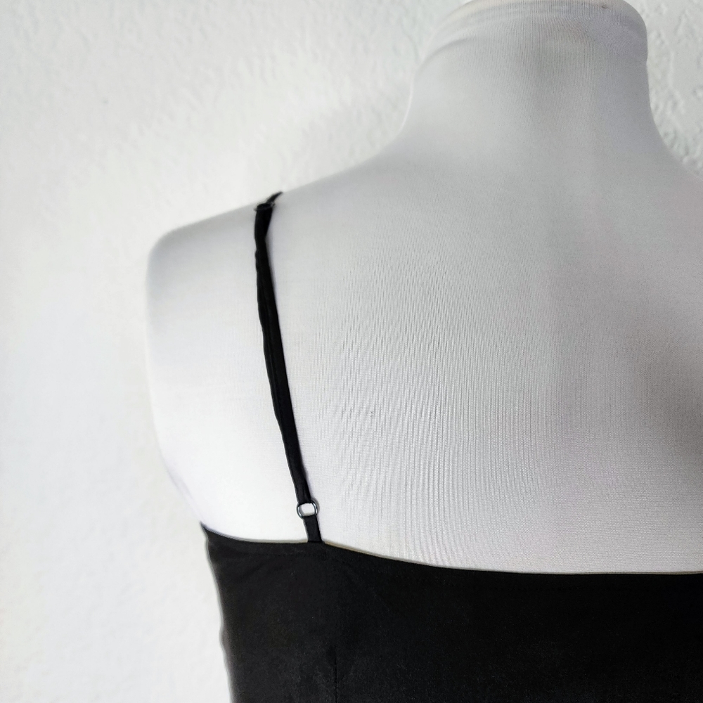 Rachel by Rachel Roy Black Silky Slip Dress w Adjustable Spaghetti Straps Sz S - Picture 6 of 9